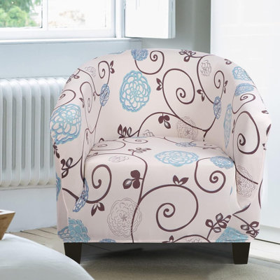 Club Chair Slipcover Stretch Barrel Chair Covers Printed Tub Chair Slipcovers Soft Spandex Armchair Sofa Cover Removable Couch Furniture Protector Arm -  Red Barrel Studio®, 22BC3FFA73EF4E05A79A725C37C780C2