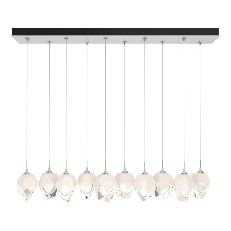 Chrysalis 10 - Light Kitchen Island Geometric Pendant, White, White, 80" H x 44.5" W x 8.5" D