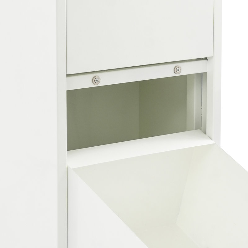 Poubelle basculante, armoire à déchets et recyclage avec 2 seaux, Blanc