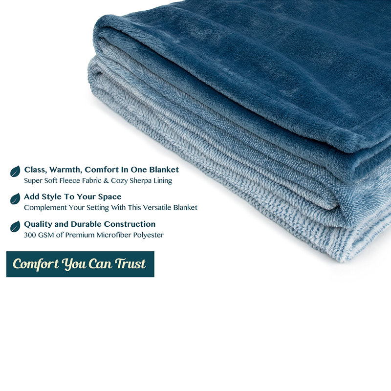 Kids Unisex Gradient Fleece Throw Blanket, 10" x 10"