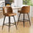 Modern Swivel Upholstered Counter Stool with Durable Metal Frame-381886286