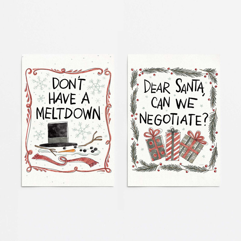 Ensemble de 2 estampes du Père Noël, Sans cadre, 36 po x 24 po
