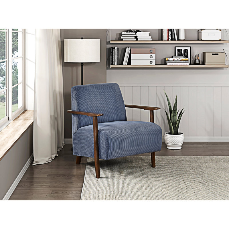 Chaise d'appoint rembourrée, Bleu