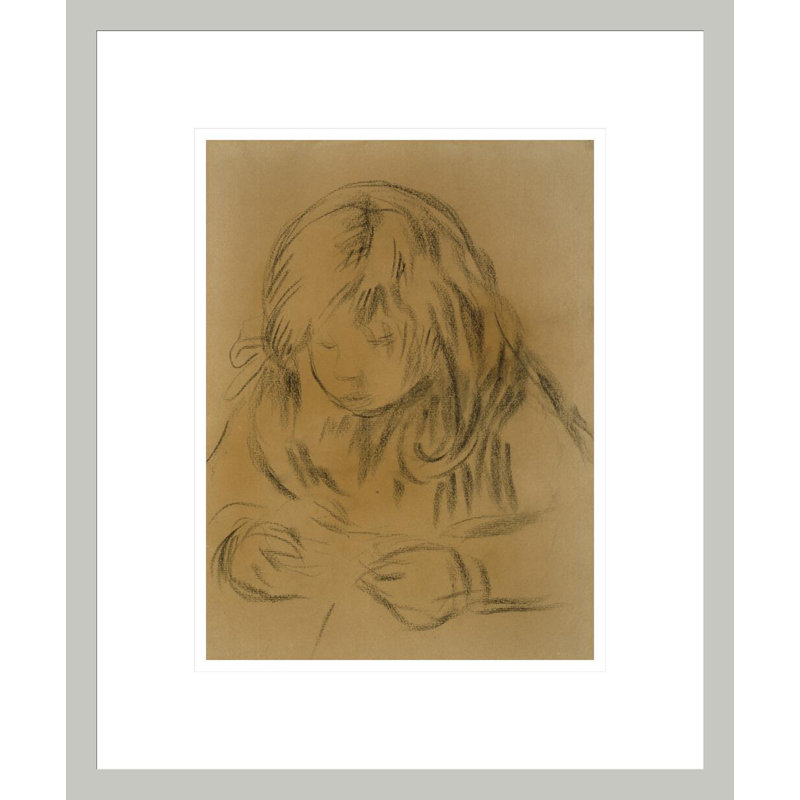 «Child Sewing» par Pierre-Auguste Renoir, impression giclée encadrée, 16,48 po H x 13,75 po L