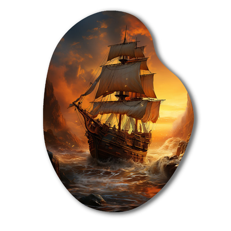Amylia - Art mural asymétrique en forme de poire pirate, H 38 po x l 28 po