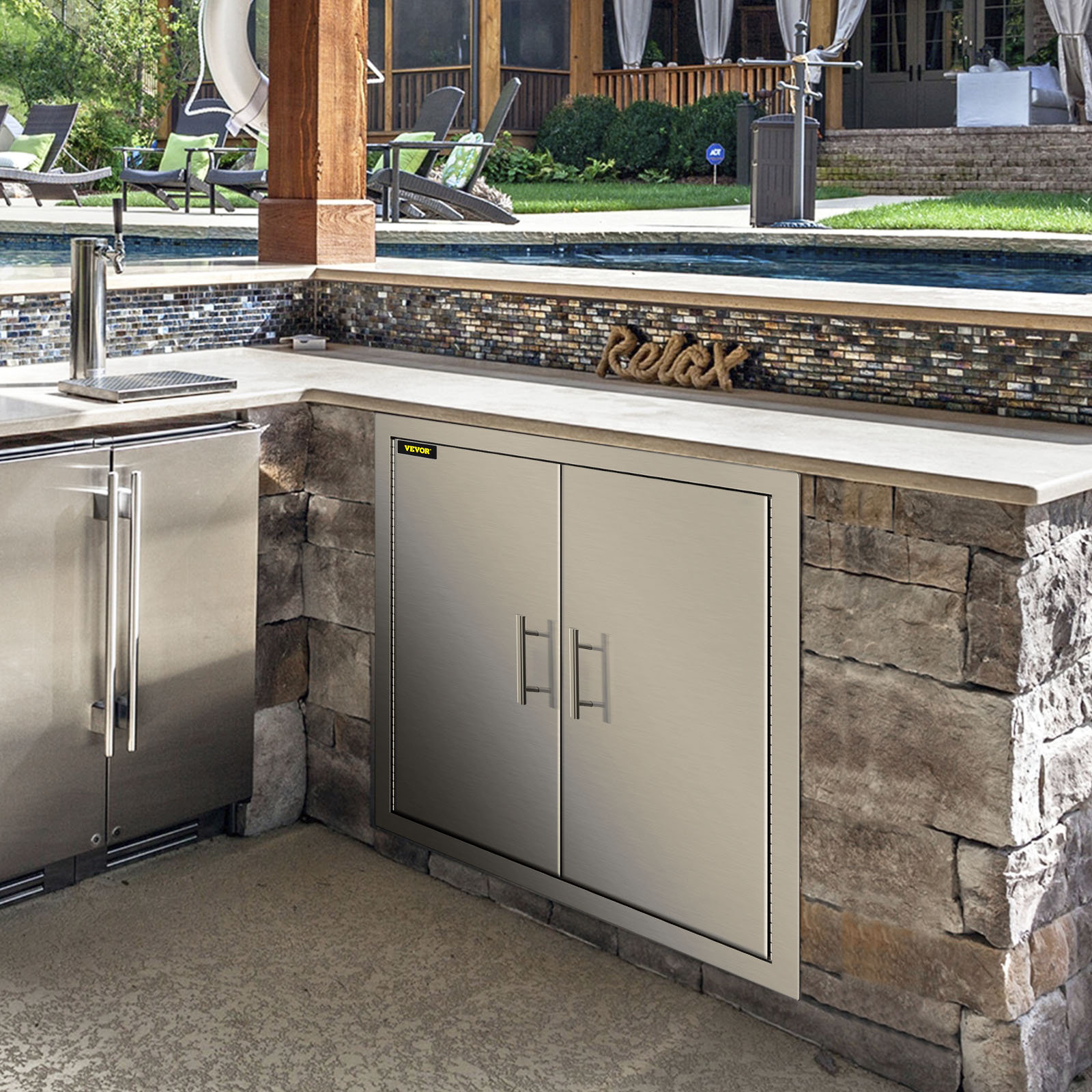 VEVOR 31 X 31 BBQ Access Island Double Door Outdoor Kitchen Stainless  Steel Cabinet u0026 Reviews | Wayfair