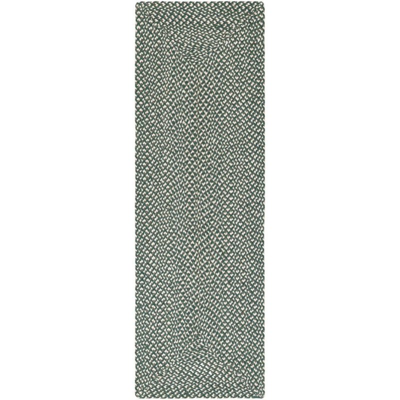 Tapis contemporain Aideen - vert, Tapis de couloir 2 pi x 6 pi 1 po