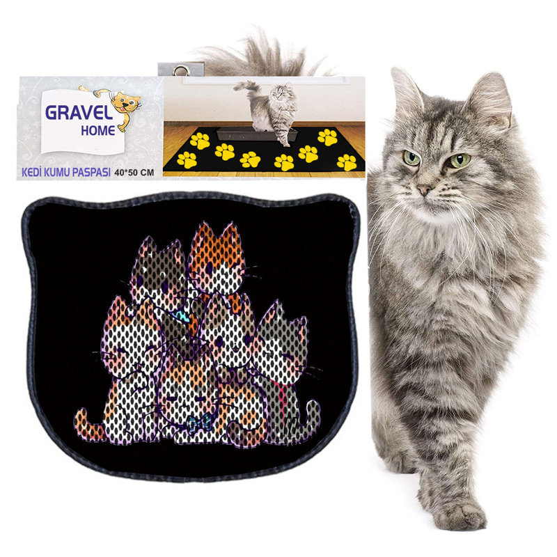 Durable Cat Litter Mat, 15.7 x 19.7 inches | 50% PVC / 50% Polyester, Machine Washable & Vacuum Friendly | Perfect for Easy Cleanup, Non-Slip Design to Keep Your Home Clean & Fresh, Ideal for Pet Owners