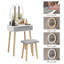 Ensemble de coiffeuse avec miroir à luminosité réglable et tabouret coussiné-834013367