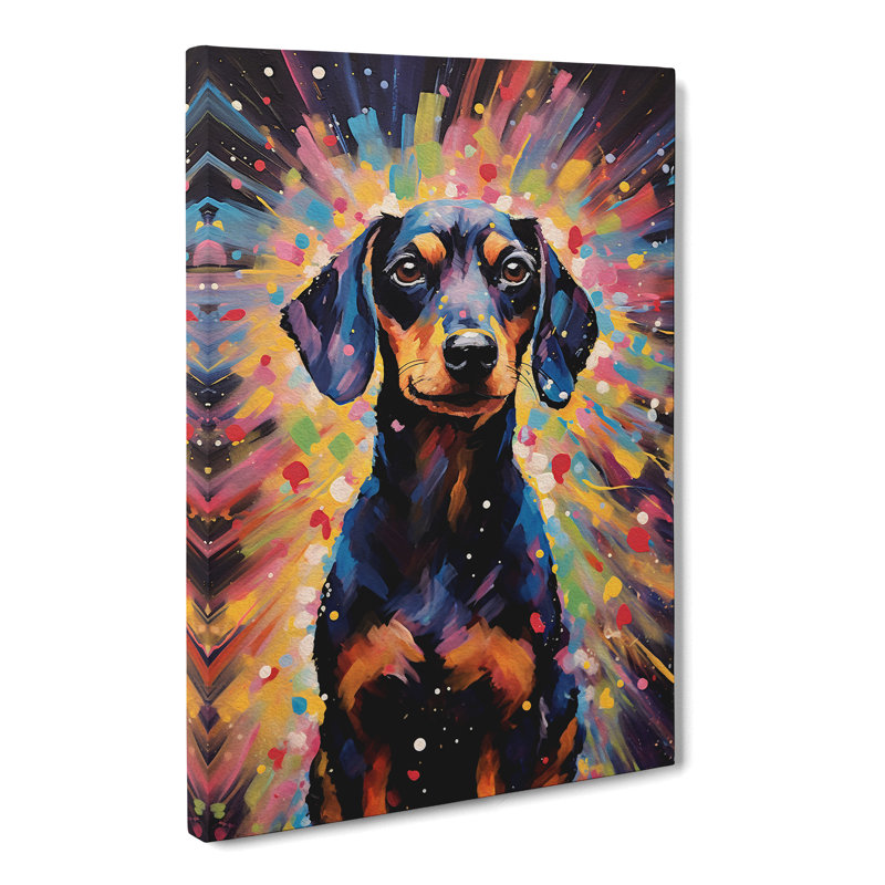 Dachshund Impressionism - Wrapped Canvas, 76cm H x 50cm W x 3cm D