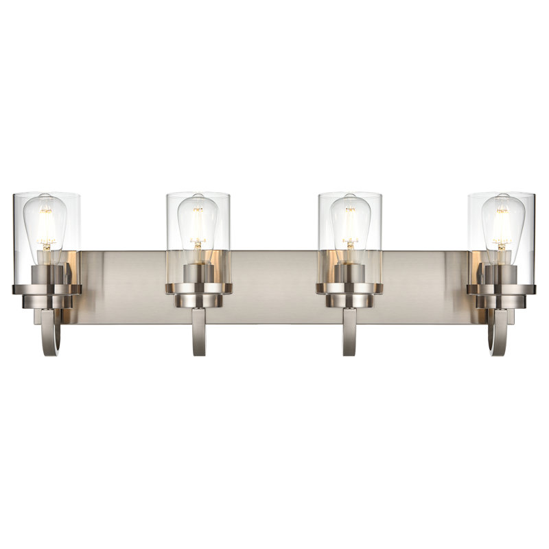Applique murale à bras en fer 4 lumières Aritzel, Nickel brossé