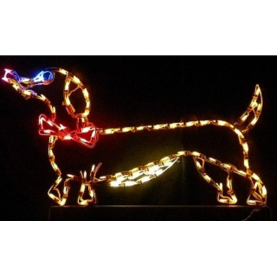 Tacheté mâle avec nœud lumineux de Noël