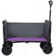 Chariot tout-en-un convertible pliant à 4 roues avec siège et laisse pour chien - Chariot utilitaire pliable robuste pour le camping, la plage, le magasinage - Siège polyvalent et espace de rangement, mauve / gris