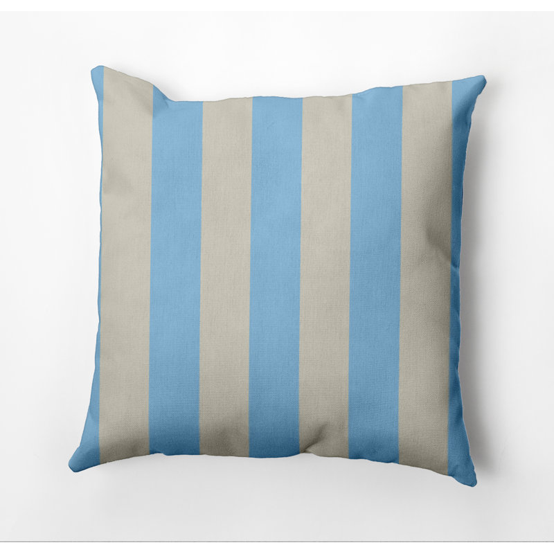 Striped Reversible Throw Pillow, Carolina/Latte, 16"x16"