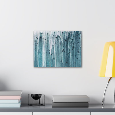 «Blue Rain», peinture acrylique abstraite sur toile
