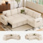 Canapé-lit modulaire en forme de L avec lit escamotable, beige-1845327029