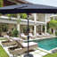 Parasol de patio imperméable avec manivelle et bouton-poussoir inclinable sans rabat pour jardin, cour, piscine, marché-112467245