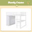 Lit mezzanine double en bois avec garde-robe intégrée, bureau, tablettes de rangement et tiroirs-566080657