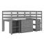 Lit mezzanine bas avec tablette, tiroirs et bureau portatif à roulettes-726231243