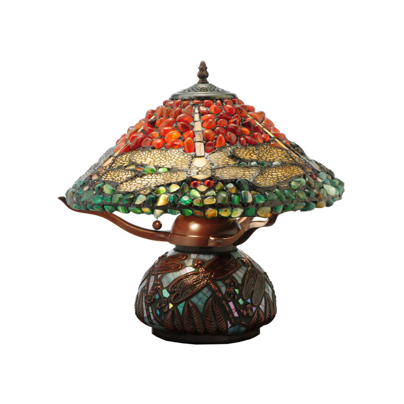 Dragonfly Polished Agata 16.5" Table Lamp