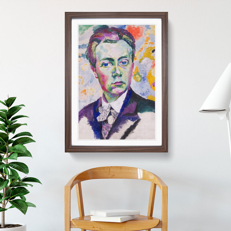 Robert Delaunay Self-Portrait by Robert Delaunay - Picture Frame Painting, 48cm H x 36cm W x 2cm D, Walnut Framed