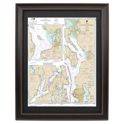 Approaches To Everett | Nautical Chart | Framed Print