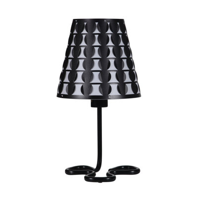 16" Traci Black Geometric Metal Table Lamp