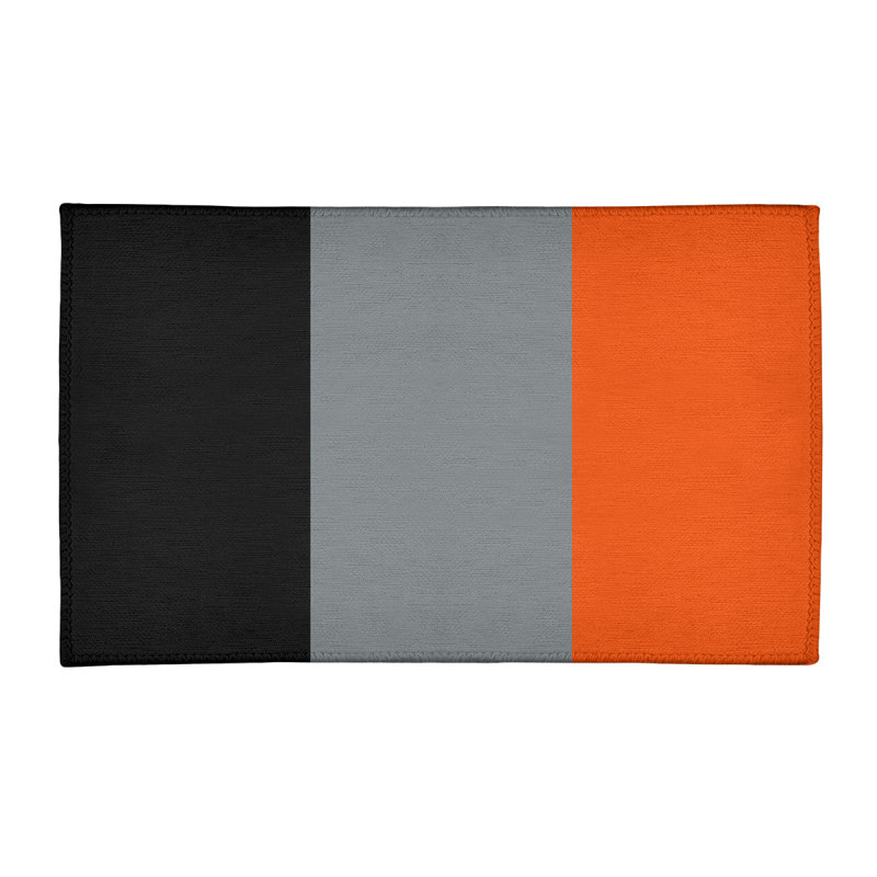 Tapis noir à rayures de hockey national, Rectangle 3 pi x 5 pi