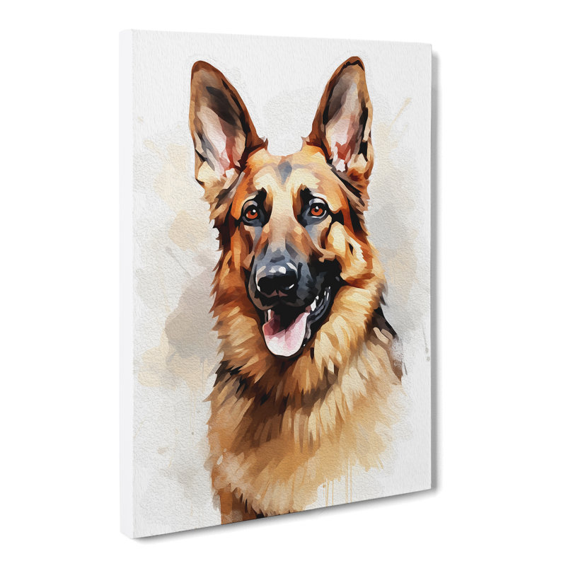 German Shepherd Modern No.3 - No Frame Print, 50cm H x 35cm W x 3cm D