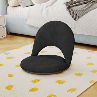 Adjustable 5-Position Floor Chair, Foldable Lounger with Soft Velvet Cover and Cushioned Sponge, for Kids and Adults, Indoor/Outdoor Relaxation