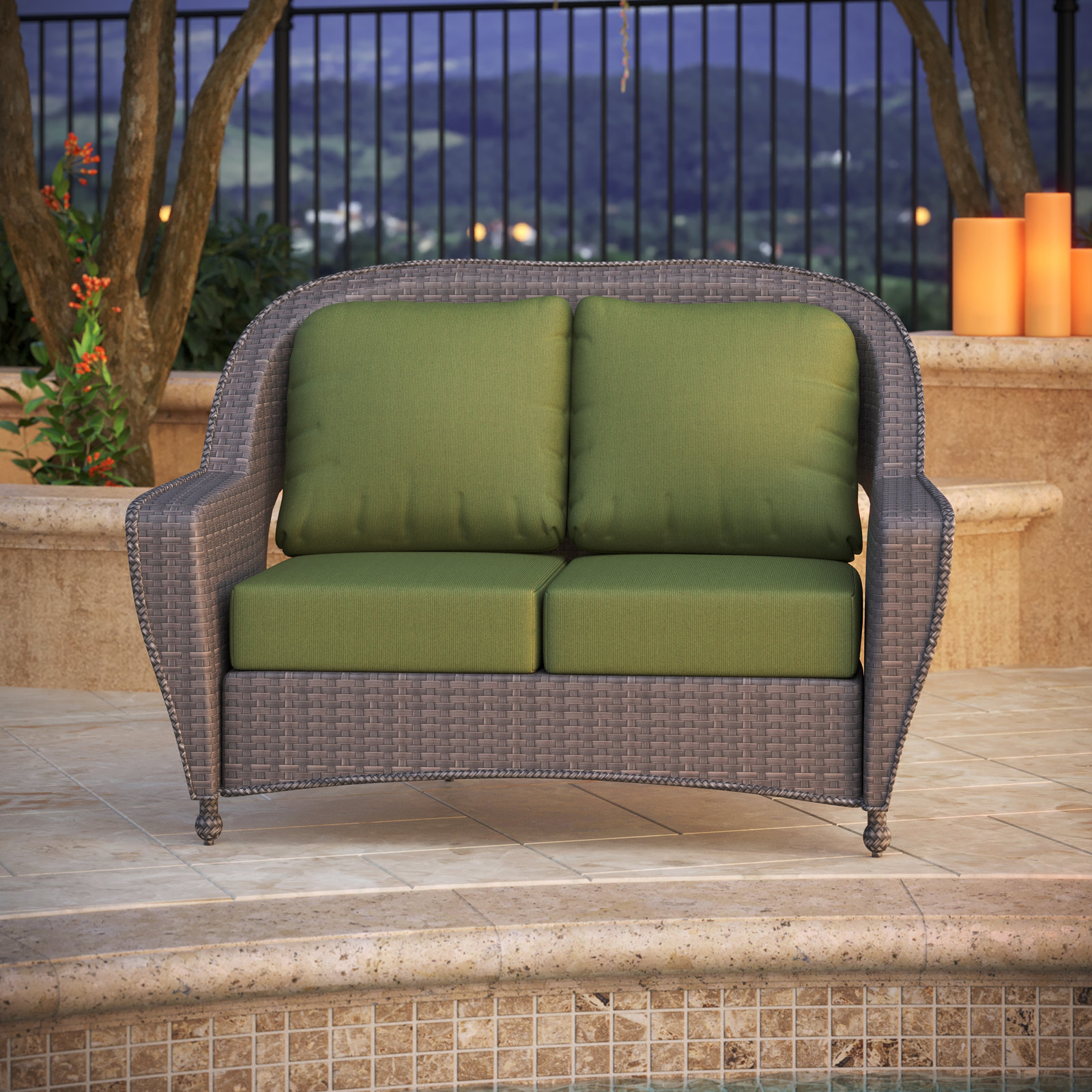 Amala 22" Sunbrella® Seat and Back Cushion, Spectrum Cilantro Sunbrella® Plainweave