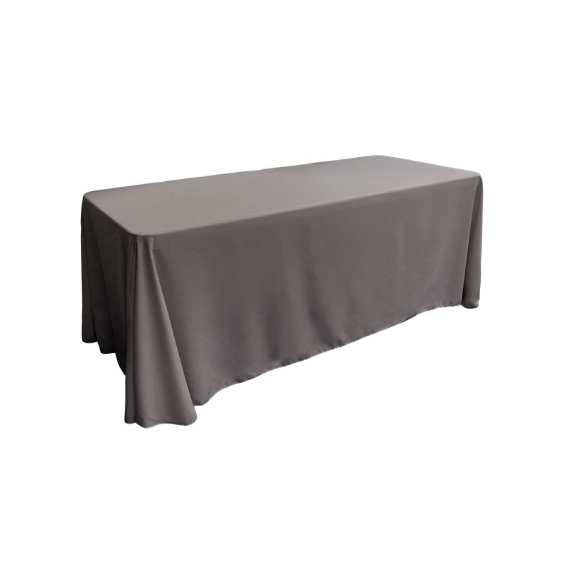 Rectangular Stain-Resistant Polyester Tablecloth - Basics by Wayfair™, Charcoal, 132" x 90"