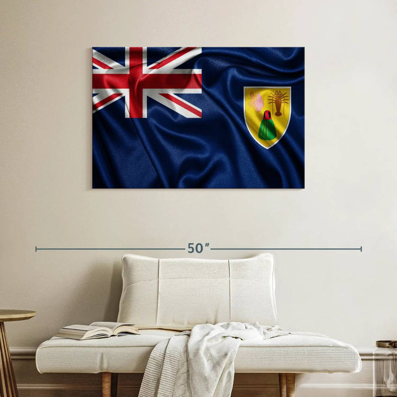 Borges Satin Turks And Caicos Flag, 26" H x 39" W
