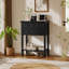 Console étroite, canapé mince avec trois tiroirs de rangement et tablette inférieure (noir)-2099728141
