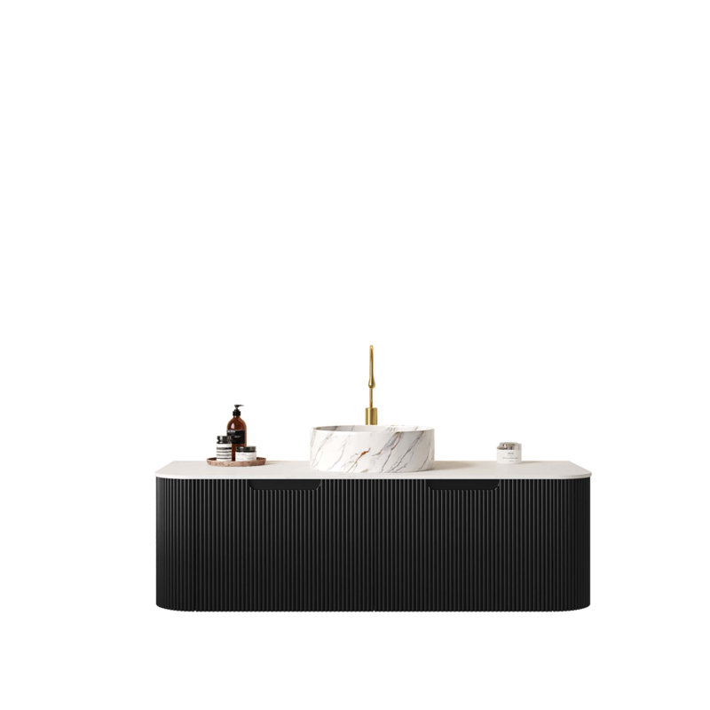 Meuble-lavabo 48 po avec lavabo, Noir