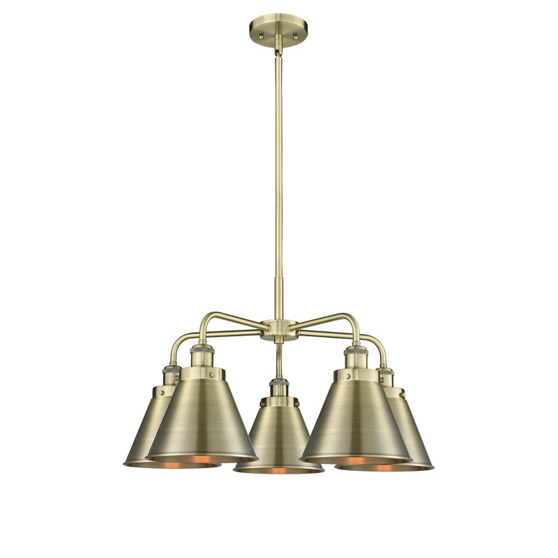 Lustre traditionnel / classique à 5 lumières Amalle, Laiton antique, Laiton antique