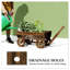 Chariot de jardin en bois avec brouette en bois avec finition carbonisée, bois de sapin, trou de drainage (L 45,3 po)
