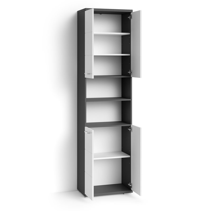 Evonda Linen Cabinet, Dark Grey