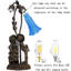 Lampe de table 17,5 pouces Lily Flower Tulip-1712500100