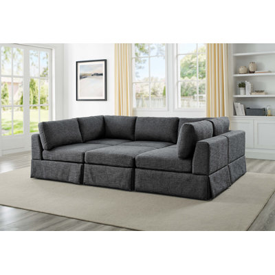 Canapé modulaire réversible de large avec repose-pieds Arbas