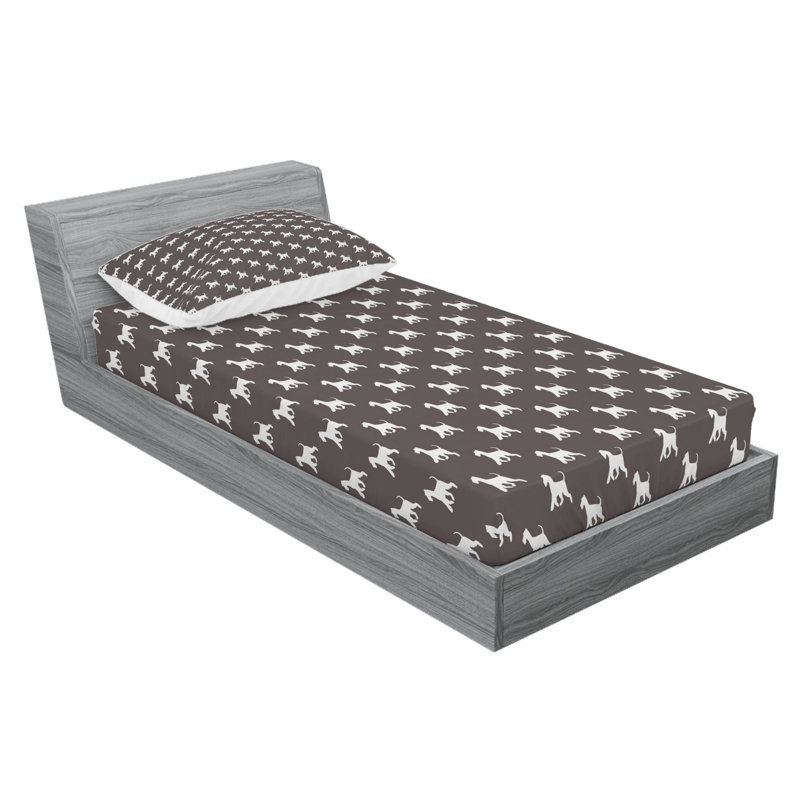 Microfiber Patterned Fitted Sheet, Twin Fitted Sheet with 1 Pillowcase