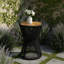 Élégante table d'appoint d'extérieur en bois d'acacia, corde et fer, résistante aux intempéries pour patio, terrasse, jardin, balcon, style minimaliste moderne