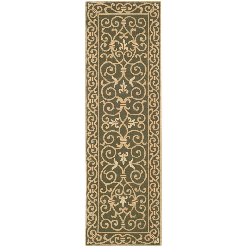 Chelsea Hand Hooked Wool Pile Oriental Rug, Runner 2'6" x 6'