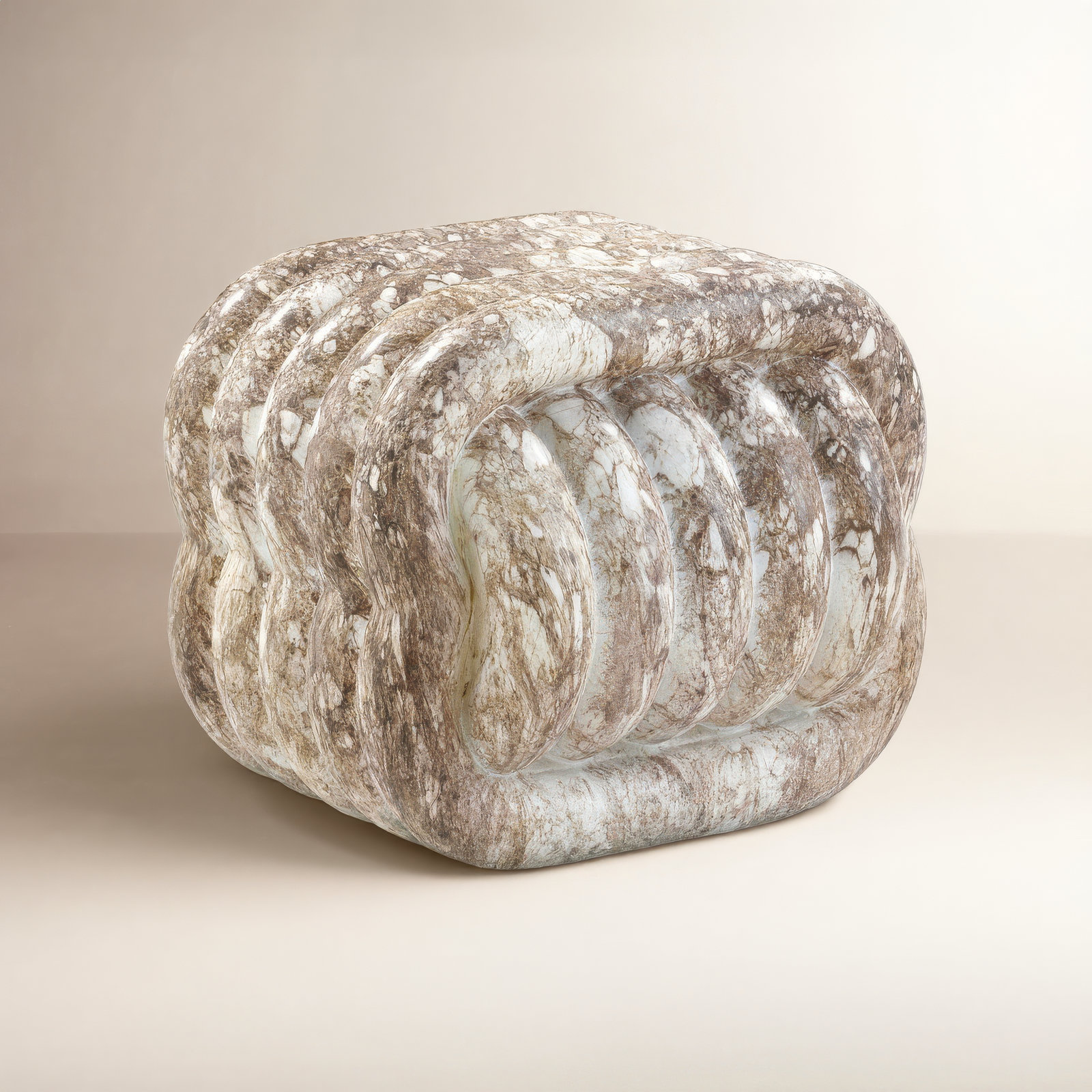 Rolandat Concrete Accent Stool, Gray