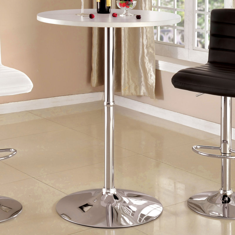 Manuel Round Metal Base Dining Table, White