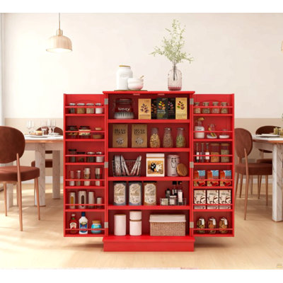 Large Kitchen Storage Cabinet,Kitchen Sideboard Cabinet,With Double Doors & 5-Tier Shelving