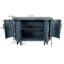Buffet incurvé moderne de 47,2 pouces, armoire de rangement en bois, console avec 4 portes et tablettes réglables, bleu, pour le salon / la cuisine / le couloir | Idée de cadeau