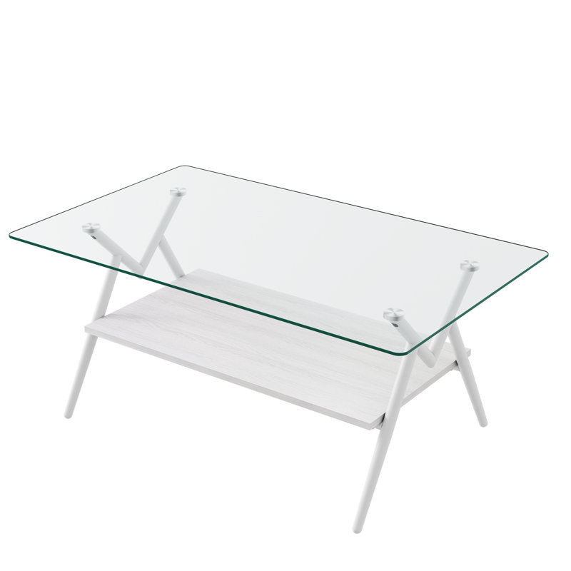 Ensemble de 3 tables basses et tables de bout, table en verre trempé avec panneau de fibres à densité moyenne, tables modernes pour le salon, verre