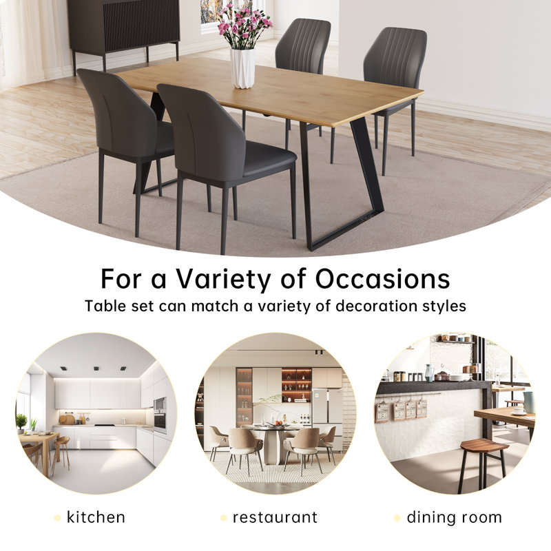 Dining Set - 67” Table with Modern Expandable Design Kitchen Dining Table Set, Table Set with Dining Chair for Kitchen Dining Room