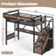 Lit mezzanine en métal avec bureau intégré ApexLoft-133602321-133602324